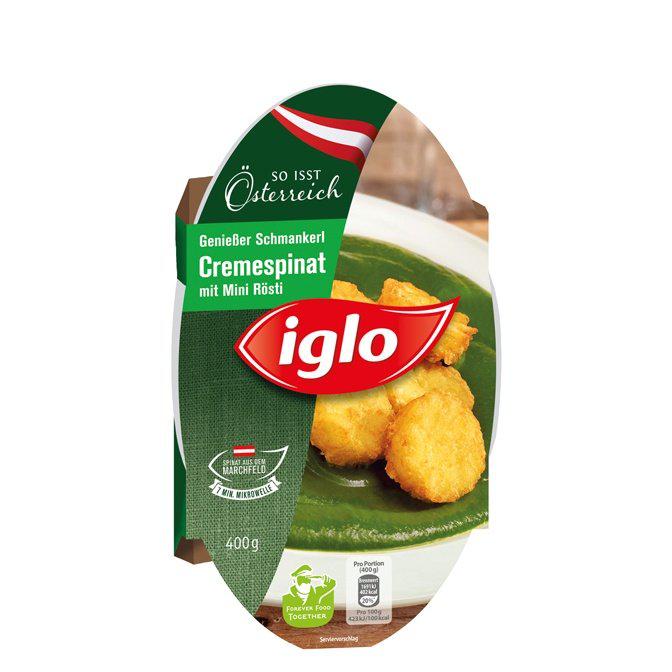 Iglo Marchfelder Cremespinat mit Mini Rösti