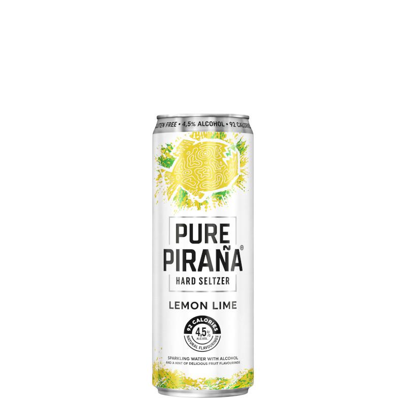 Pure Pirana Hard Seltzer Lemon Lime