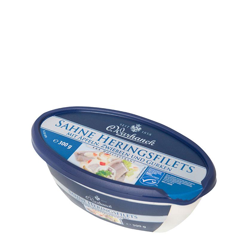 Warhanek Sahne Heringsfilets mit Äpfeln, Zwiebeln und Gurken